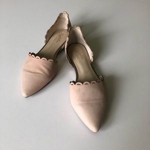 Seychelles D’Orsay Suede Scalloped Edge Flats 6.5